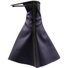 Calperia Tüm Araçlara Uyumlu Vites Körüğü Siyah Deri Sarı Dikiş