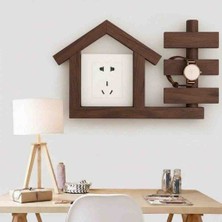 ​ahşap Ev Temalı Duvar Düzenleyici Organizer - Şık Takı ve Anahtar Askısı (20X25 Cm)
