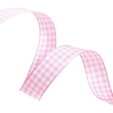 Calperia Tafta Ekoseli Kurdele 25 mm Pudra 2 Metre