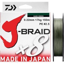Daiwa J-Braid 8x Dark Green 150 mt 0.22 mm Ip Misina