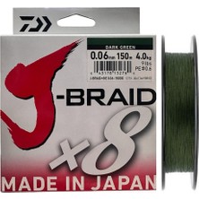 Daiwa J-Braid 8x Dark Green 150 mt 0.06 mm Ip Misina