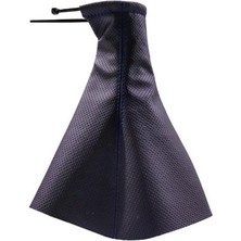 Calperia Tüm Araçlara Uyumlu Vites Körüğü Siyah Vinil Mavi Dikiş