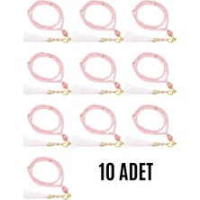 Calperia Namaz Tesbihi Vavlı 99'lu Cam Incili Amenerrasulü Dua Kartı Ile Pembe Renk Hediyelik 10 Adet