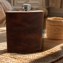 Zarif Deri Atölyesi Hakiki Deri Kaplı Matara 07-08 Oz