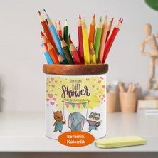 Asilmeydan Minik Bebek Fil ve Arkadaşları Ahşaplı Seramik Kalemlik -2147943