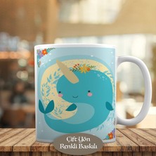 Asilmeydan Pembe Yanaklı Sevimli Balina Baskılı Kupa Bardak Hediyelik-150