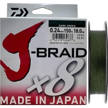 Daiwa J-Braid 8x Dark Green 150 mt 0.24 mm Ip Misina