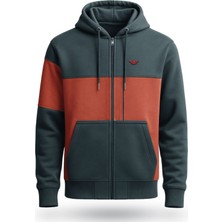 Tarrzzcom Erkek - Kadın Fermuarlı Kapüşonlu Sweatshirt 3 Iplik %100 Pamuk Cepli Fermuarlı Hırka