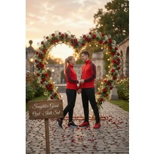 Bumerangspor Sevgili Kombini 2'li Set - Esnek Dalgıç Kumaş Fermuarlı Eşofman Takımı Sevgililer Günü Hediyesi