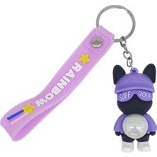 Calperia Figürlü ve Işıklı Silikon Anahtarlık -  Supe Rock - Mor (Lisinya)