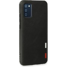 Rory Newface Samsung Galaxy A02S Kılıf Loop Deri Silikon - Siyah