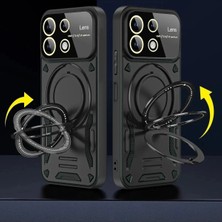 Rory Newface Xiaomi Redmi 13 4g Kılıf Joy Lens Standlı Kapak - Koyu Yeşil