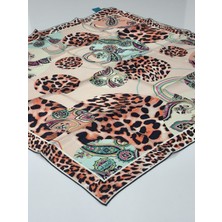 Balse Sura Ipek Eşarp Turuncu Lacivert  5025-1