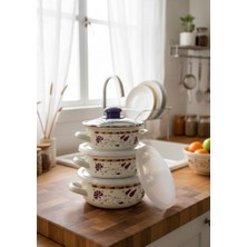 Emaye Pişir Sakla Tencere Seti 9 Parça