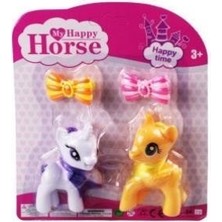 Calperia L-34-10 - Pony 2 Li Figür Set Tokalı Kartela Beyaz (Lisinya)