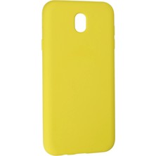 Rory Newface Samsung Galaxy J7 Pro / J730 Kılıf Nano Içi Kadife Silikon - Sarı