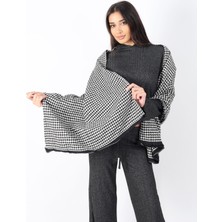 Rory Şık Kullanım Pamuk Polyester Şal-Gri̇