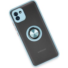Rory Newface Samsung Galaxy A03 Kılıf Montreal Yüzüklü Silikon Kapak - Buz Mavi