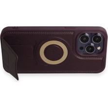 Rory Newface Iphone 14 Pro Kılıf Merkür Magneticsafe Standlı Kapak - Derin Mor