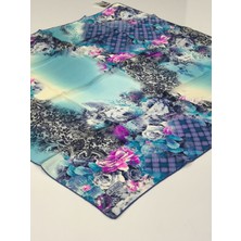 Balse Sura Ipek Eşarp Lacivert Petrol Mavi 5027-2