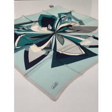 Balse Sura Ipek Eşarp Mint Yeşil Lacivert 5022-2