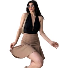 Rory Volanlı Etek - Kahverengi̇