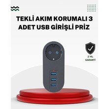 Rory Akım Korumalı Usb’li Priz – Güçlü 2500W, Isı ve Çocuk Koruması