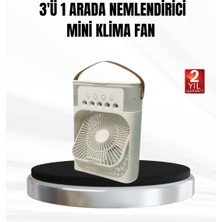 Rory 3’ü 1 Arada Mini Klima Fan USB Şarjlı, 7 Renk Gece Lambalı ve Nemlendirici
