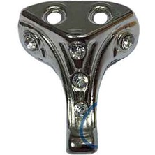 Calperia Moda Taşlı Ahşap Sandık Ayağı, Kutu Ayak 2,5 cm - Nikel, 100 Adet