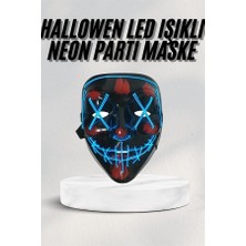 Rory LED Işıklı Neon Maske Cadılar Bayramı Maskesi Korkunç Korku Maskesi