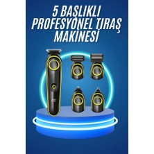 Rory 5 Başlıklı Şarjlı Tıraş Makinesi Kablosuz Saç Sakal Burun Tıraşına Uygun