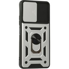 Rory Newface Xiaomi Poco F3 Kılıf Pars Lens Yüzüklü Silikon - Gümüş