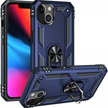 Rory Newface Iphone 14 Plus Kılıf Sofya Yüzüklü Silikon Kapak - Lacivert