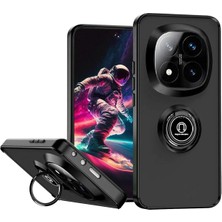 Rory Newface Xiaomi Redmi Note 14 Pro Plus Kılıf Montreal Yüzüklü Silikon Kapak - Siyah