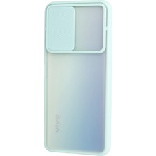Rory Newface Vivo Y53S Kılıf Palm Buzlu Kamera Sürgülü Silikon - Turkuaz