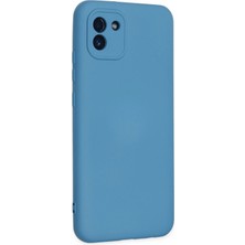 Rory Newface Samsung Galaxy A03 Kılıf Nano Içi Kadife Silikon - Mavi