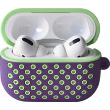 Rory Newface Airpods Pro 2 (2.nesil) Spor Delikli Kılıf - Lila-Yeşil