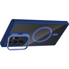 Rory Joko Samsung Galaxy S25 Ultra Remim Lensli Magsafe Standlı Kapak - Lacivert