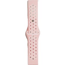 Rory Newface Watch 22MM Spor Delikli Kordon - Pembe-Beyaz