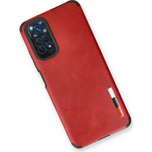 Rory Newface Xiaomi Redmi Note 11 Kılıf Loop Deri Silikon - Kırmızı