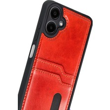 Rory Newface Samsung Galaxy A07 4g Sara Kartvizitli Deri Kılıf - Kırmızı