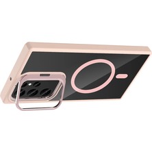 Rory Joko Samsung Galaxy S25 Ultra Remim Lensli Magsafe Standlı Kapak - Pembe