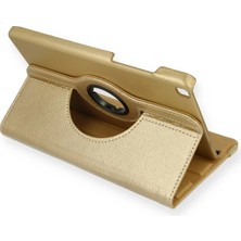 Rory Newface Samsung Galaxy Tab A9 Plus Kılıf 360 Tablet Deri Kılıf - Gold