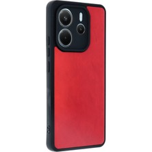 Rory Newface Xiaomi Redmi Note 14 4g Kılıf Aras Deri Kapak - Kırmızı