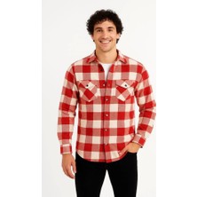 Etiler Collection Erkek Uzun Kollu Oduncu Gömlek - Kırmızı