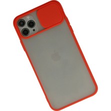 Rory Newface Iphone 11 Pro Kılıf Palm Buzlu Kamera Sürgülü Silikon - Kırmızı