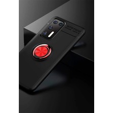 Rory Newface Huawei P40 Kılıf Range Yüzüklü Silikon - Siyah-Kırmızı