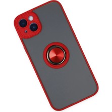 Rory Newface Iphone 14 Kılıf Montreal Yüzüklü Silikon Kapak - Kırmızı