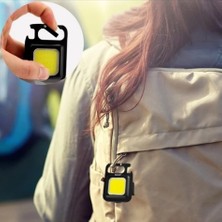 Calperia Mini 30 Ledli  Mıknatıslı Anahtarlık Flash Kamp Lambası Askılı Kapak Açacaklı Şarjlı Fener