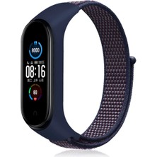 Rory Newface Xiaomi Mi Band 4 Hasırlı Cırtcırtlı Kordon - Lacivert-Mor